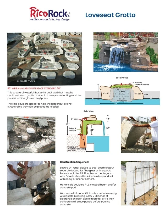 Loveseat Grotto Kit Cutsheet